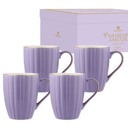 Ashdene Parisienne Amour Mug set of 4 Lavender