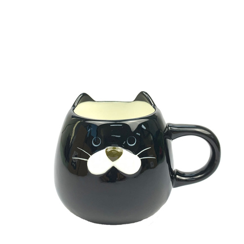 Cat Face Mug Black