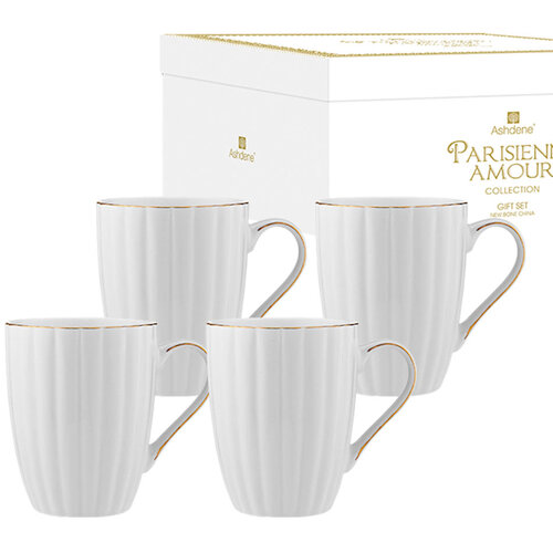 Ashdene Parisienne Amour Mug set of 4 White