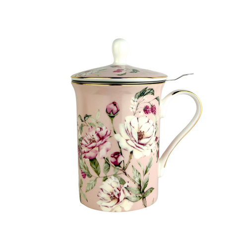 Raspberry Rose 3 Piece Infuser Mug