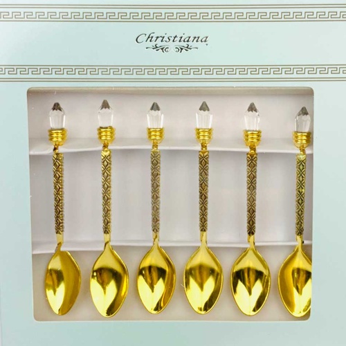 Christiana Teaspoon Set - Crystal Gold