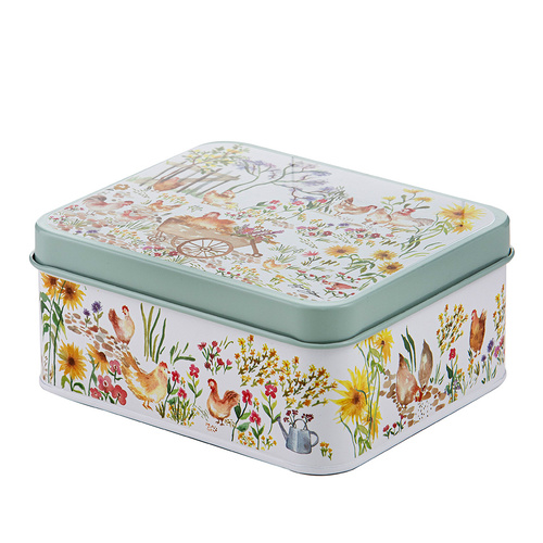 Garden Hens Biscuit Tin