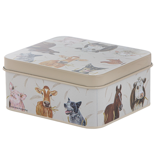 Farmyard Faces Biscuit Tin