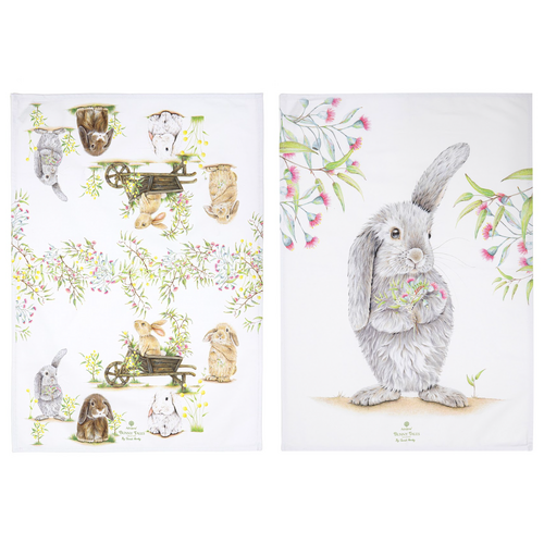 Bunny Tales 2 Pack Tea Towel
