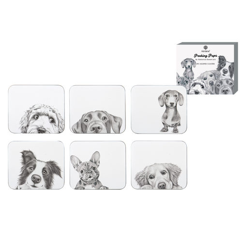 Peeking Pups 6 Pack Coaster