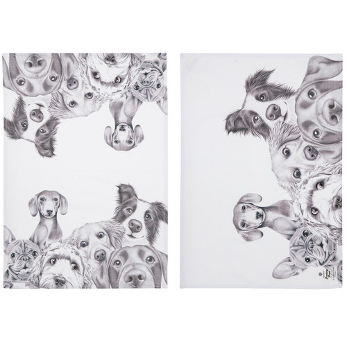 Peeking Pups 2 Pack Tea Towel