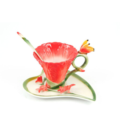 Gladiola Cup Saucer & Spoon