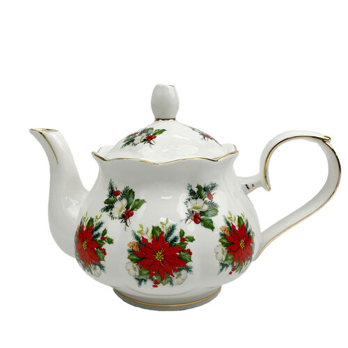 Red Joy Christmas Teapot