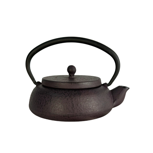 Cast Iron Teapot Purple Flat No Trivet