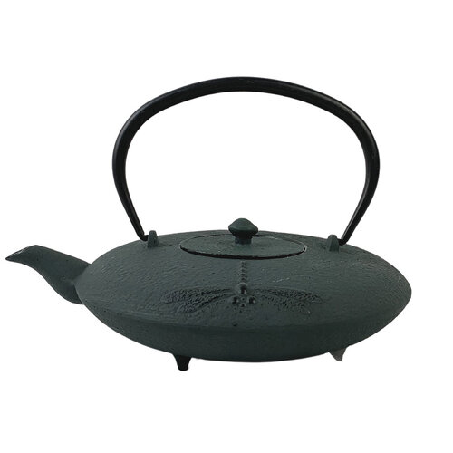 Blue Dragonfly Cast Iron Teapot with Feet