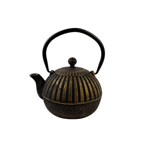 Golden Stripe Cast Iron Teapot
