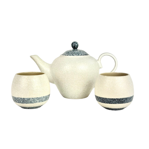 Textured Marble 3 Piece Tea Set